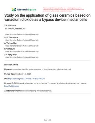  Vanadium Dioxide - Liệu Có Nên Xét Sử Dụng Vanadium Dioxide Trong Công Nghệ Mặt Trời?